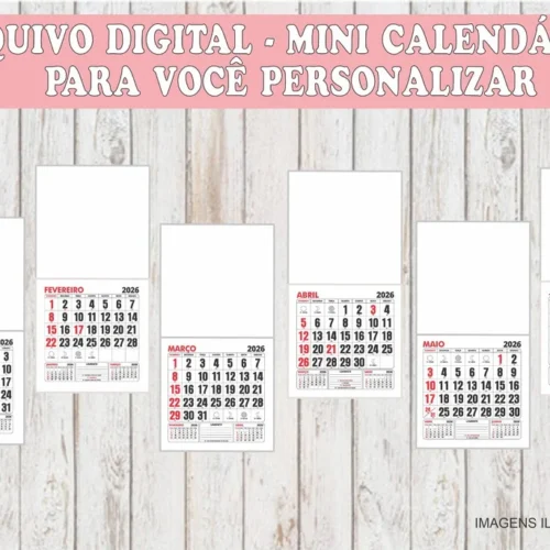 Arquivo Digital Mini Calendário 2026