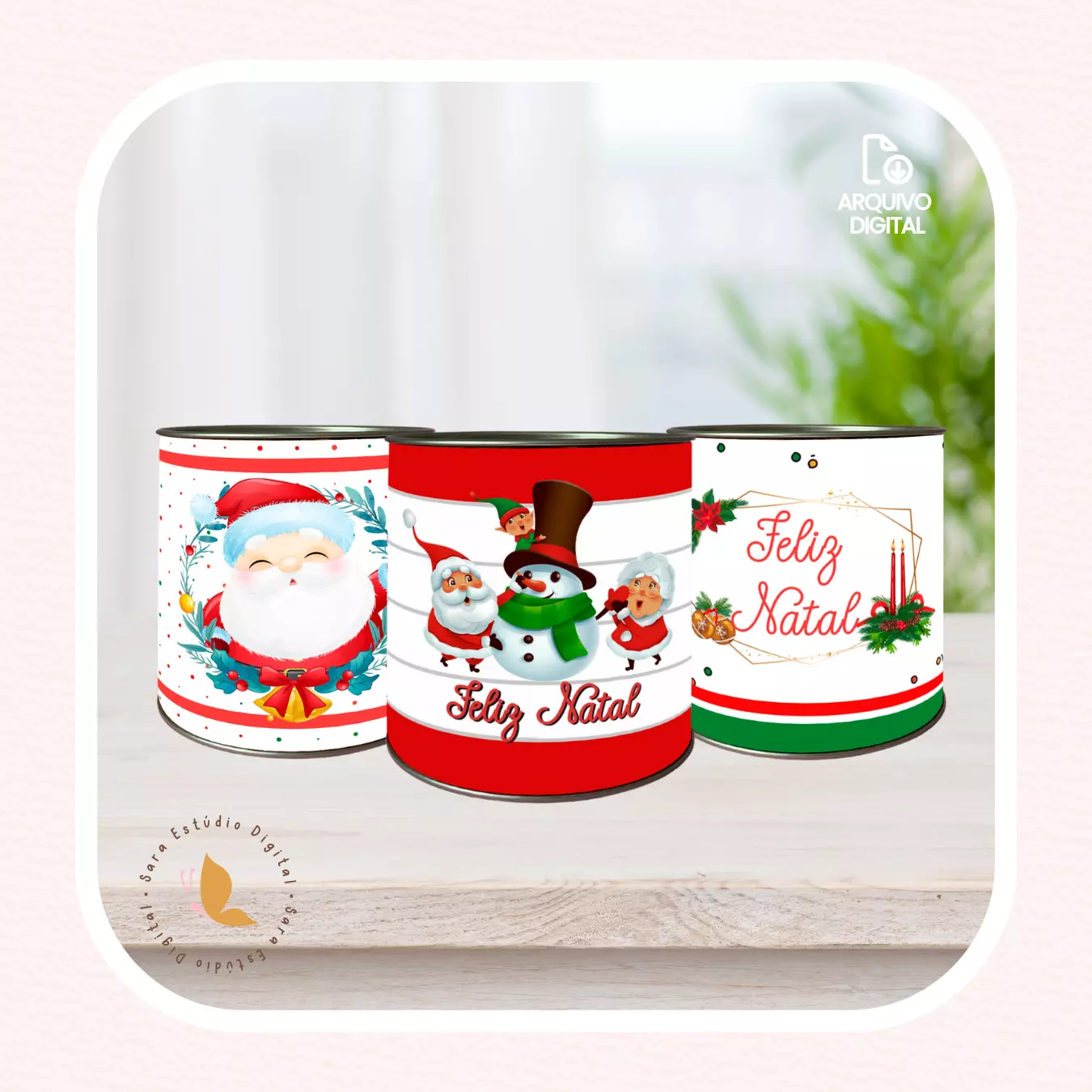 Arte digital para rótulo de tubo lata – Natal 01 Arte digital para rótulo de tubo lata – Natal 01 - Imagem 1