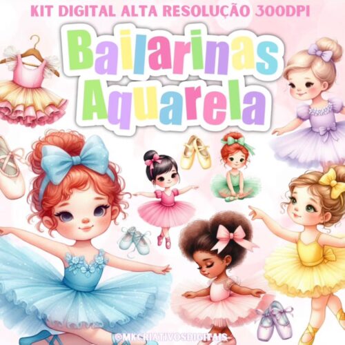 KIT DIGITAL BAILARINAS AQUARELA
