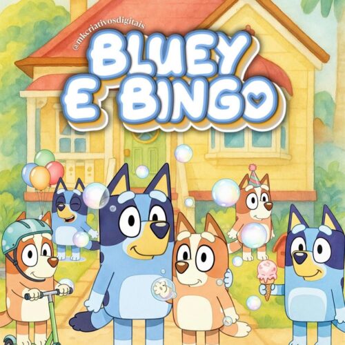 KIT DIGITAL BLUEY E BINGO AQUARELA