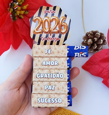 Card Bis Ano Novo 2026 - Versão Para Máquina De Corte