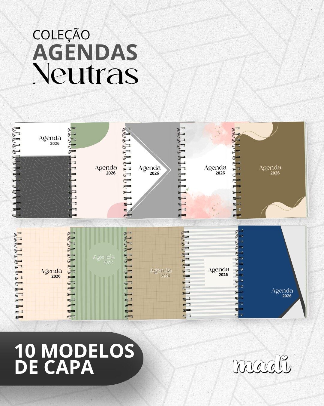 Coleção Agendas Neutras 2026 Coleção Agendas Neutras 2026 - Imagem 1