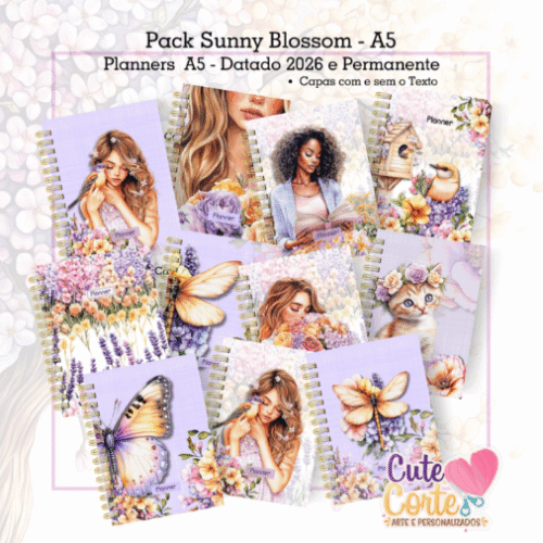 Coleção Sunny Blossom- Planner A5- Datado e Permanente