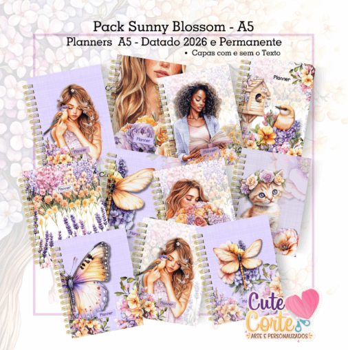 Coleção Suny Blossom Coleção Sunny Blossom- Planner A5- Datado e Permanente - Imagem 1