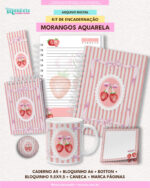 KIT DE ENCADERNAÇÃO | COLEÇÃO MORANGOS AQUARELA
