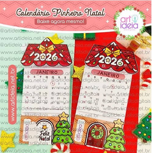 Kit Digital - Calendário Pinheiro Natal 2026