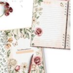 Arquivo Kit 7 Capas e Miolo Pautado Coleção Floral Romântico