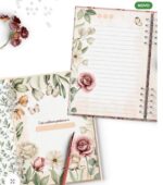 Arquivo Kit 7 Capas e Miolo Pautado Coleção Floral Romântico