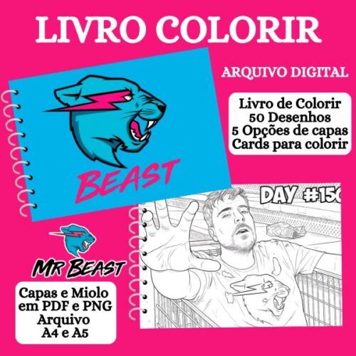 LIVRO COLORIR MR BEAST – Arquivo digital