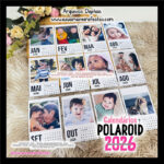 Molduras Calendário Polaroid 2026 (Português, English, Español)