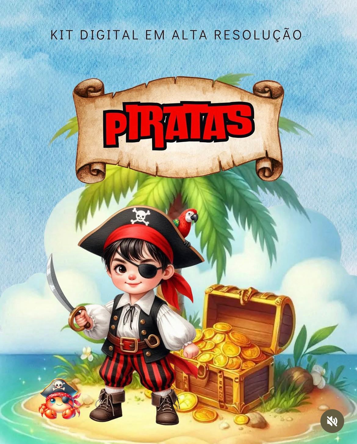 PIRATAS AQUARELA KIT DIGITAL PIRATAS AQUARELA - Imagem 1