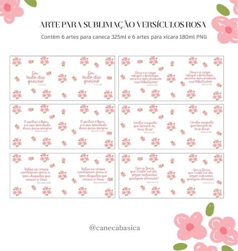 Arquivo Digital Sublimação Versículos Flor Rosa