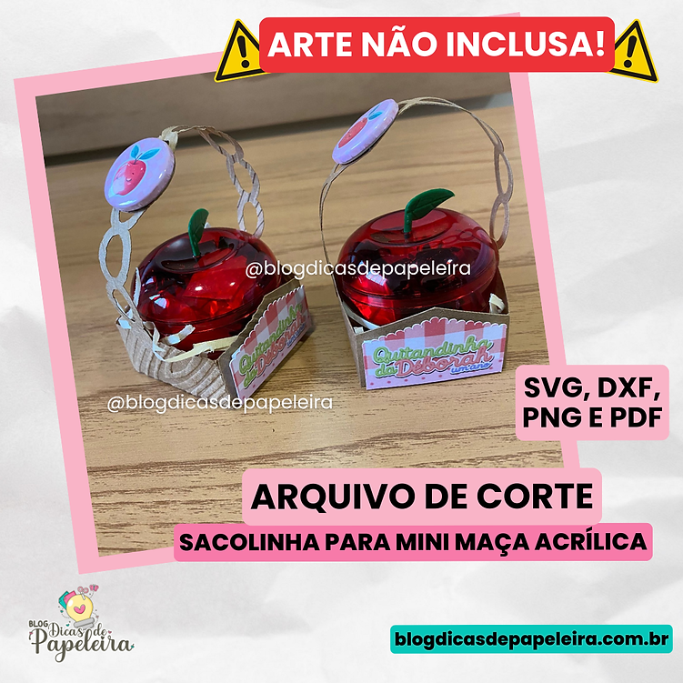 Sacolinha para Mini Maça Acrílica - Arte não inclusa Sacolinha para Mini Maça Acrílica - Arte não inclusa - Imagem 1