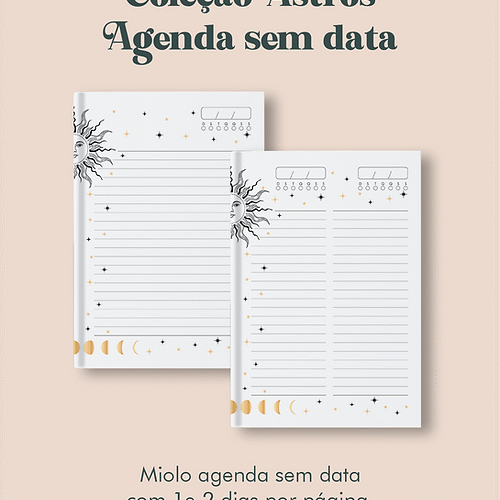 Agenda Sem Data Coleção Astros Costura