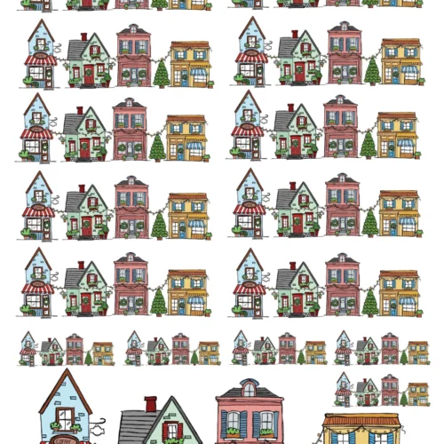 Arquivo Digital DTF UV Casinhas Natal ( A4)