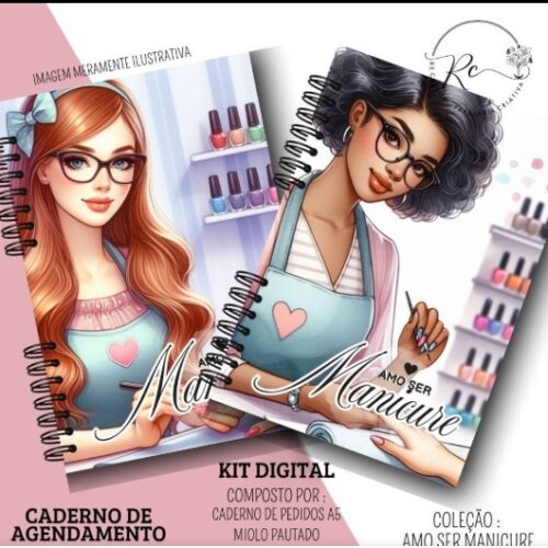 Kit Digital Caderno de Agendamentos ( Amo ser Manicure)