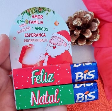 PDF Card Bis Duplo Feliz Natal - Papai Noel