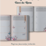 Planner Vintage Tons de Rosa Costura (somente o miolo)