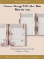 Planner Vintage Tons de Rosa wire-o (somente o miolo)