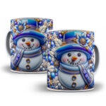 30 Artes para Caneca Bonecos de Neve Inflados 3D - Imagem 3
