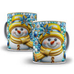 30 Artes para Caneca Bonecos de Neve Inflados 3D - Imagem 4