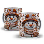 30 Artes para Caneca Bonecos de Neve Inflados 3D - Imagem 5
