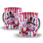 30 Artes para Caneca Bonecos de Neve Inflados 3D - Imagem 6