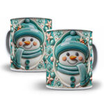 30 Artes para Caneca Bonecos de Neve Inflados 3D - Imagem 8