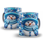 30 Artes para Caneca Bonecos de Neve Inflados 3D - Imagem 10