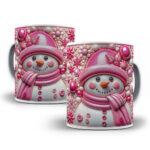 30 Artes para Caneca Bonecos de Neve Inflados 3D - Imagem 12