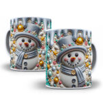 30 Artes para Caneca Bonecos de Neve Inflados 3D - Imagem 13