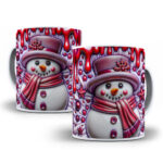 30 Artes para Caneca Bonecos de Neve Inflados 3D - Imagem 14