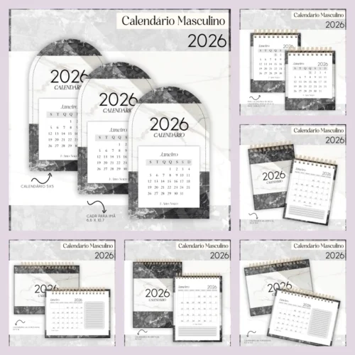 CALENDÁRIO MASCULINO (arquivo digital)
