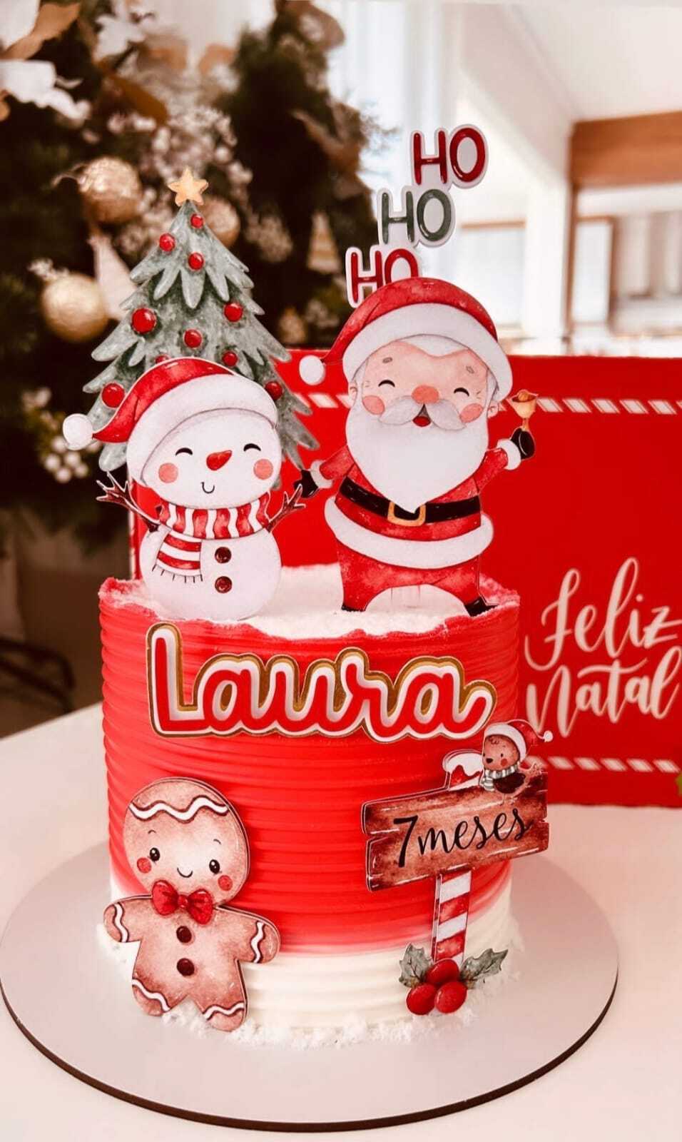 #097 Arquivo de Corte Topo de Bolo Natal - Imagem 1