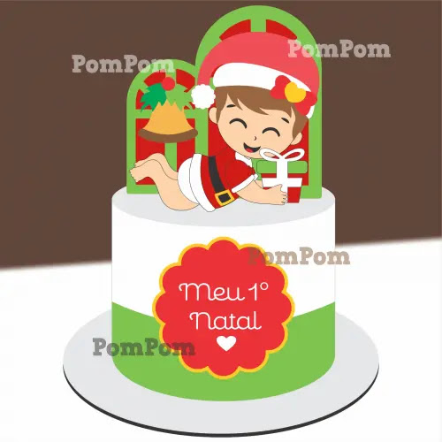 Arquivo de corte Topo de Bolo Meu 1º Natal