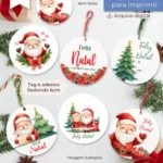 Kit Tag Redonda 6cm- Natal