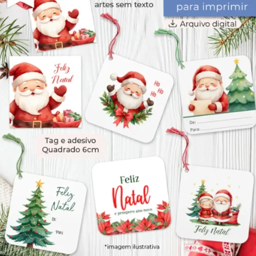 Arquivo Natal Tag Quadrada