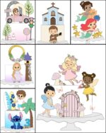 Kit 12 Topos de Bolo - arquivo digital