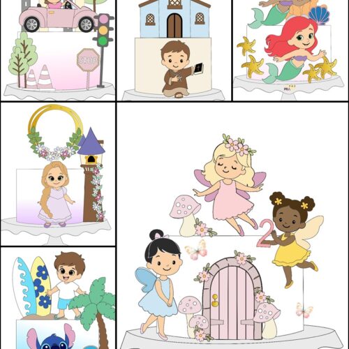 Kit 12 Topos de Bolo - arquivo digital