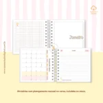 Agenda Escolar 2026 – Rosa com amarelo (Mini quadrada) – 1 e 2DPP - Imagem 6