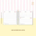 Agenda Escolar 2026 – Rosa com amarelo (Mini quadrada) – 1 e 2DPP - Imagem 3