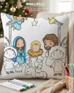 Kit Digital Ilustrações Colorir PNG Nasceu o Salvador - Imagem 4