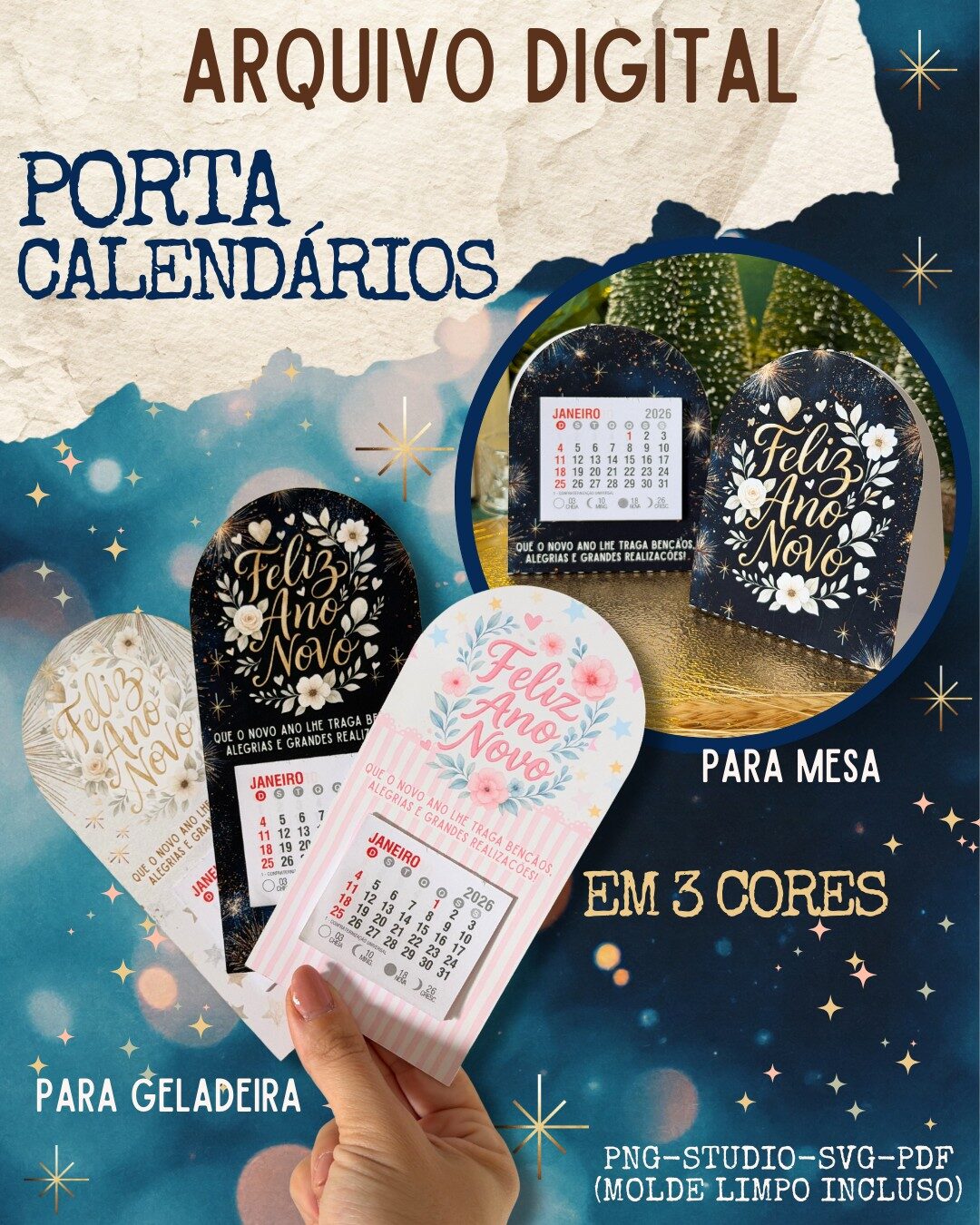 ARQUIVO DIGITAL – PORTA CALENDÁRIO ANO NOVO ARQUIVO DIGITAL – PORTA CALENDÁRIO ANO NOVO - Imagem 1