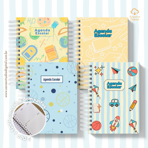Agenda Escolar 2026 – Azul com amarelo (A5) – 1 e 2DPP