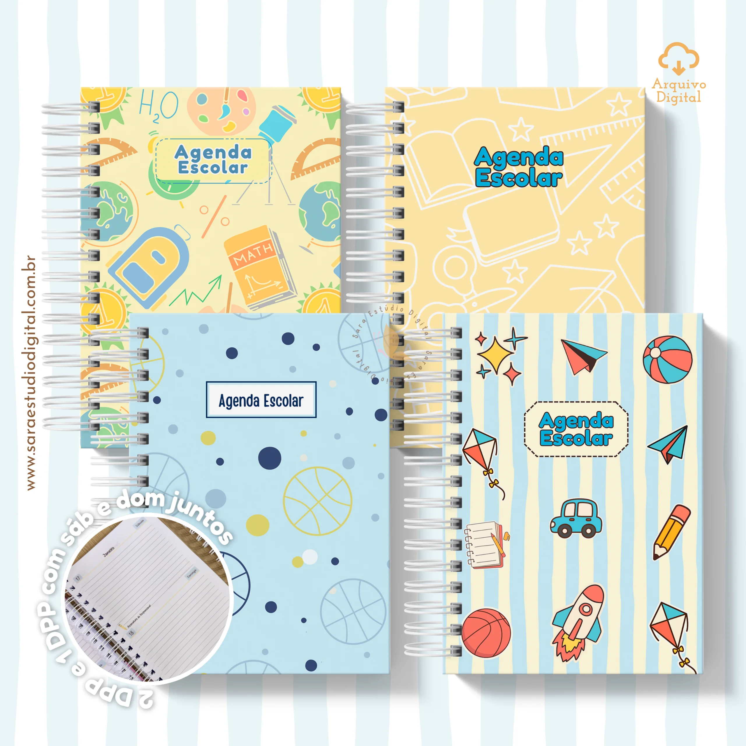 Agenda Escolar 2026 – Azul com amarelo (A5) – 1 e 2DPP Agenda Escolar 2026 – Azul com amarelo (A5) – 1 e 2DPP - Imagem 1