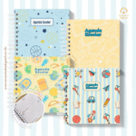 Agenda Escolar 2026 – Azul com amarelo (Mini quadrada) – 1 e 2DPP