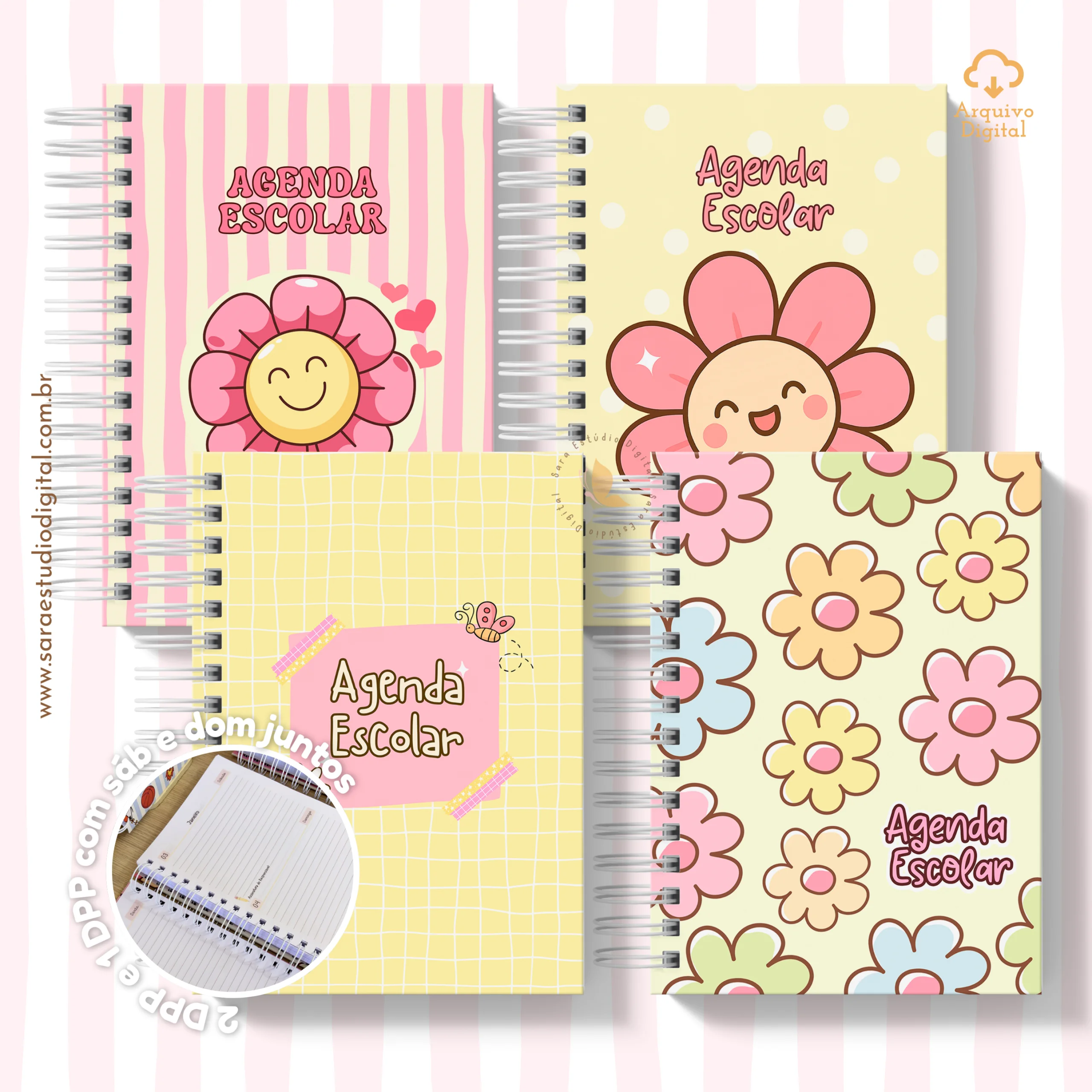 Agenda Escolar 2026 – Rosa com amarelo (A5) – 1 e 2DPP Agenda Escolar 2026 – Rosa com amarelo (A5) – 1 e 2DPP - Imagem 1