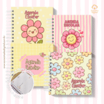 Agenda Escolar 2026 – Rosa com amarelo (Mini quadrada) – 1 e 2DPP