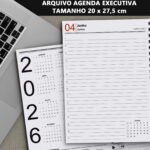 Arquivo Agenda Executiva 2026 tamanho 20 x 27.5 cm A4 com 1 dia por página