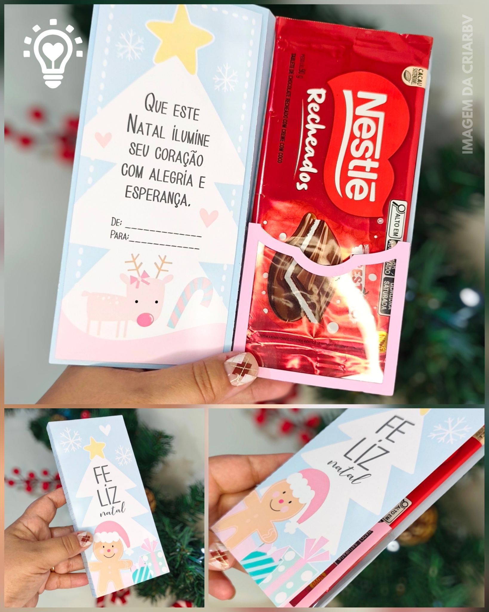 BARRA CANDY ARQUIVO DE CORTE BARRA DE CHOCOLATE NATAL CANDY - Imagem 1